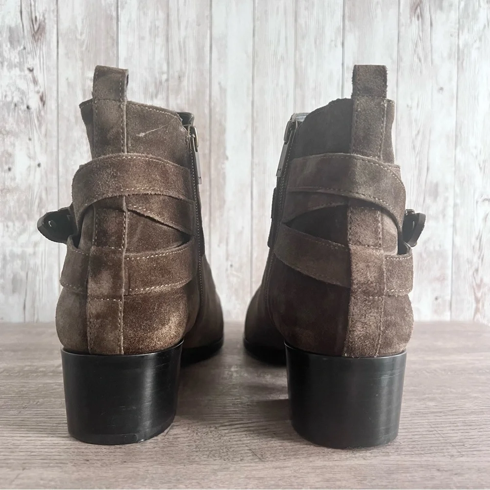 Marc Fisher Women’s Yandi Suede Olive Green Western Boots Size 8.5